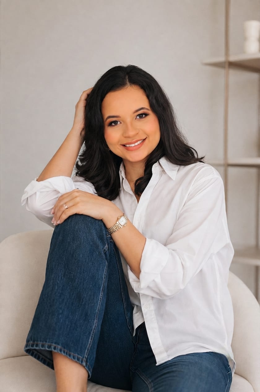Lorena Macedo de Oliveira em retrato de corpo inteiro